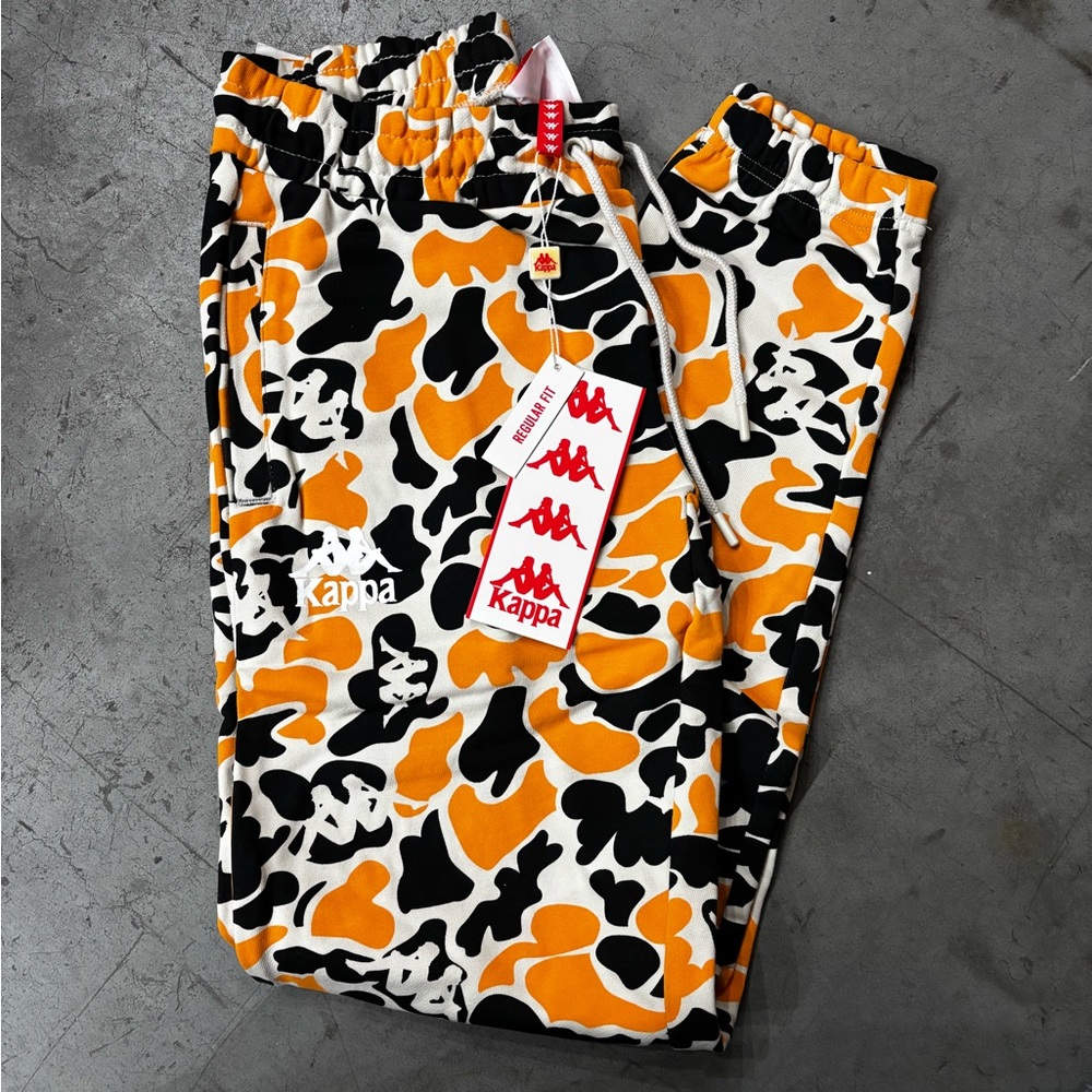 Kappa Women or Men Orange and Black Camo Sweatpants